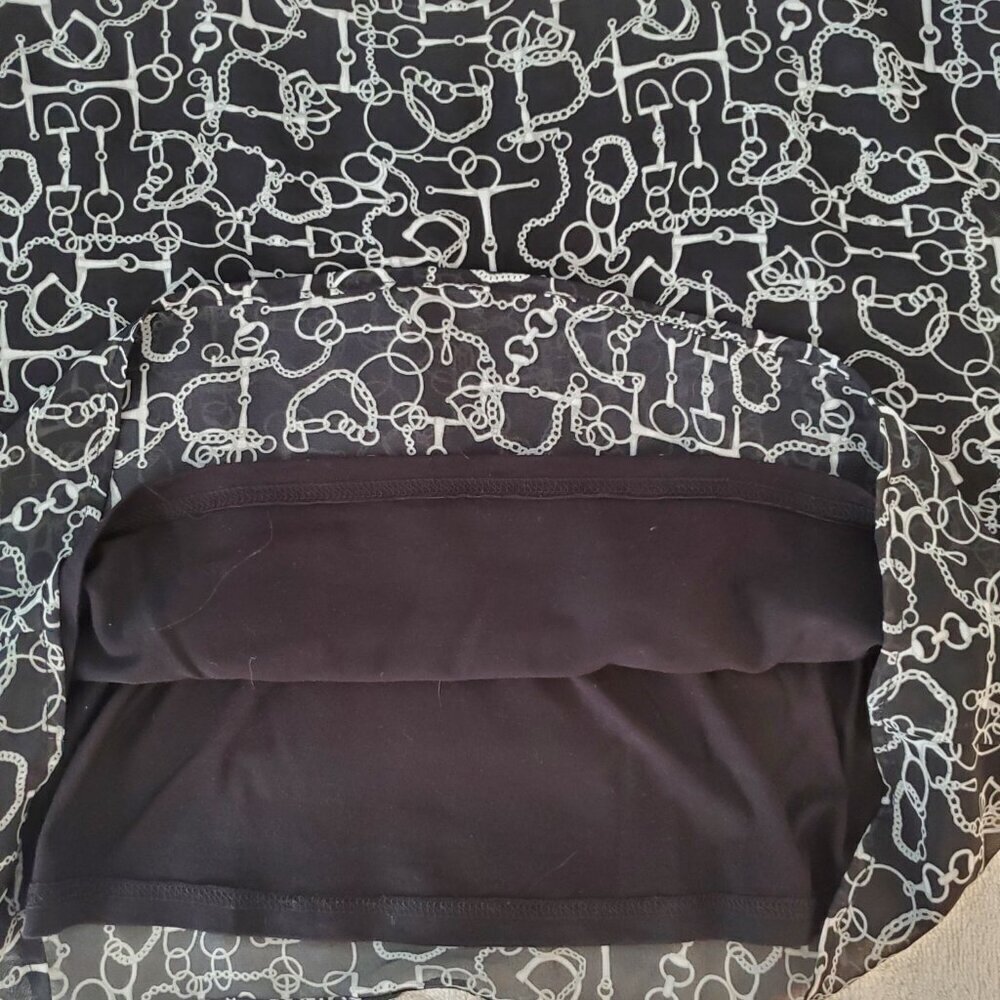 New York & Company Black & White Chain Link Print Camisole Blouse S V-Neck - Picture 7 of 10